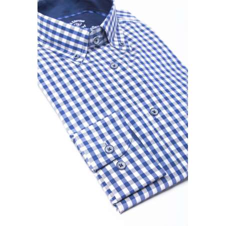 Camisa cuadro vichy azul/gris