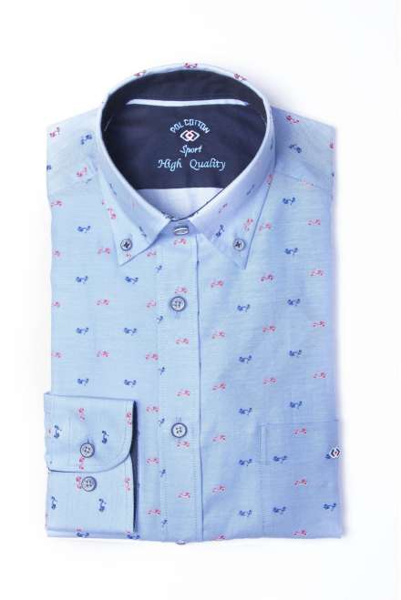 Camisa button down vespas azul