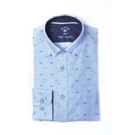 Camisa button down vespas azul