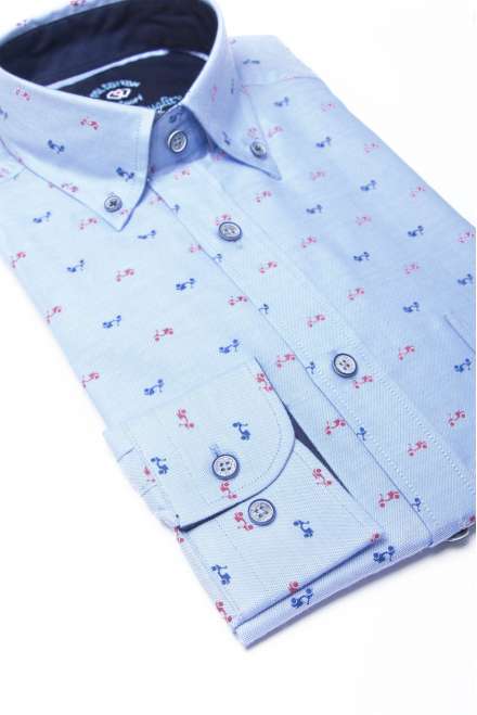 Camisa button down vespas azul