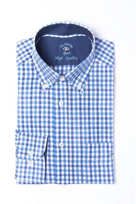 Camisa cuadro vichy azul/azul