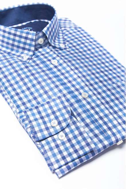 Camisa cuadro vichy azul/azul