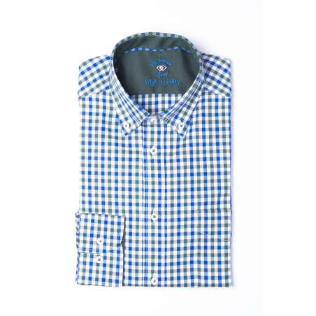 Camisa cuadro vichy azul/verde