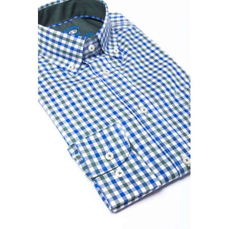 Camisa cuadro vichy azul/verde