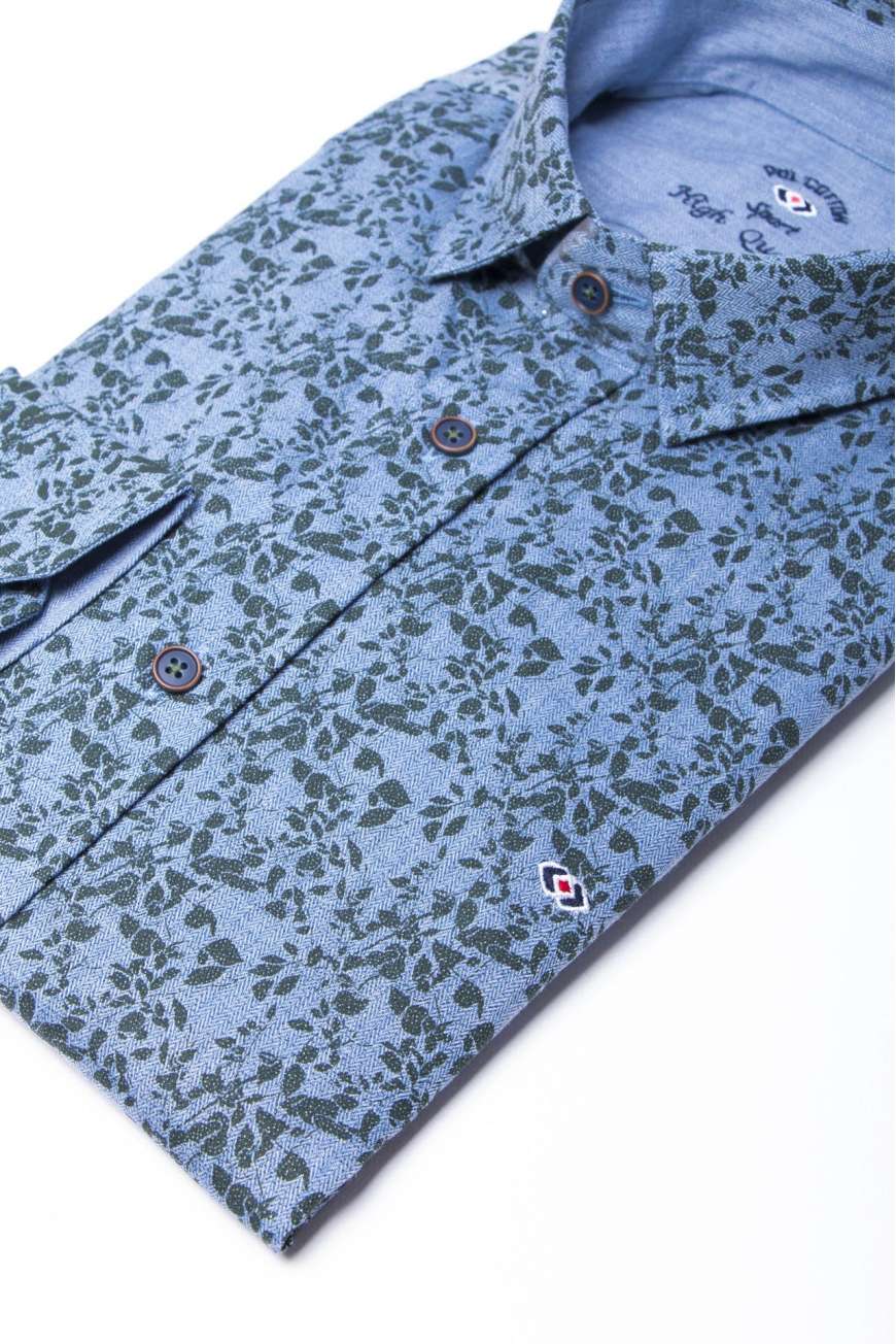 Camisa denim floral