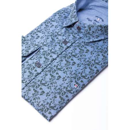 Camisa denim floral