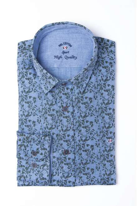 Camisa denim floral