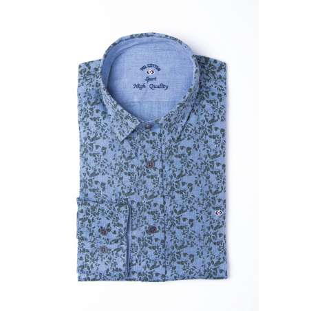 Camisa denim floral