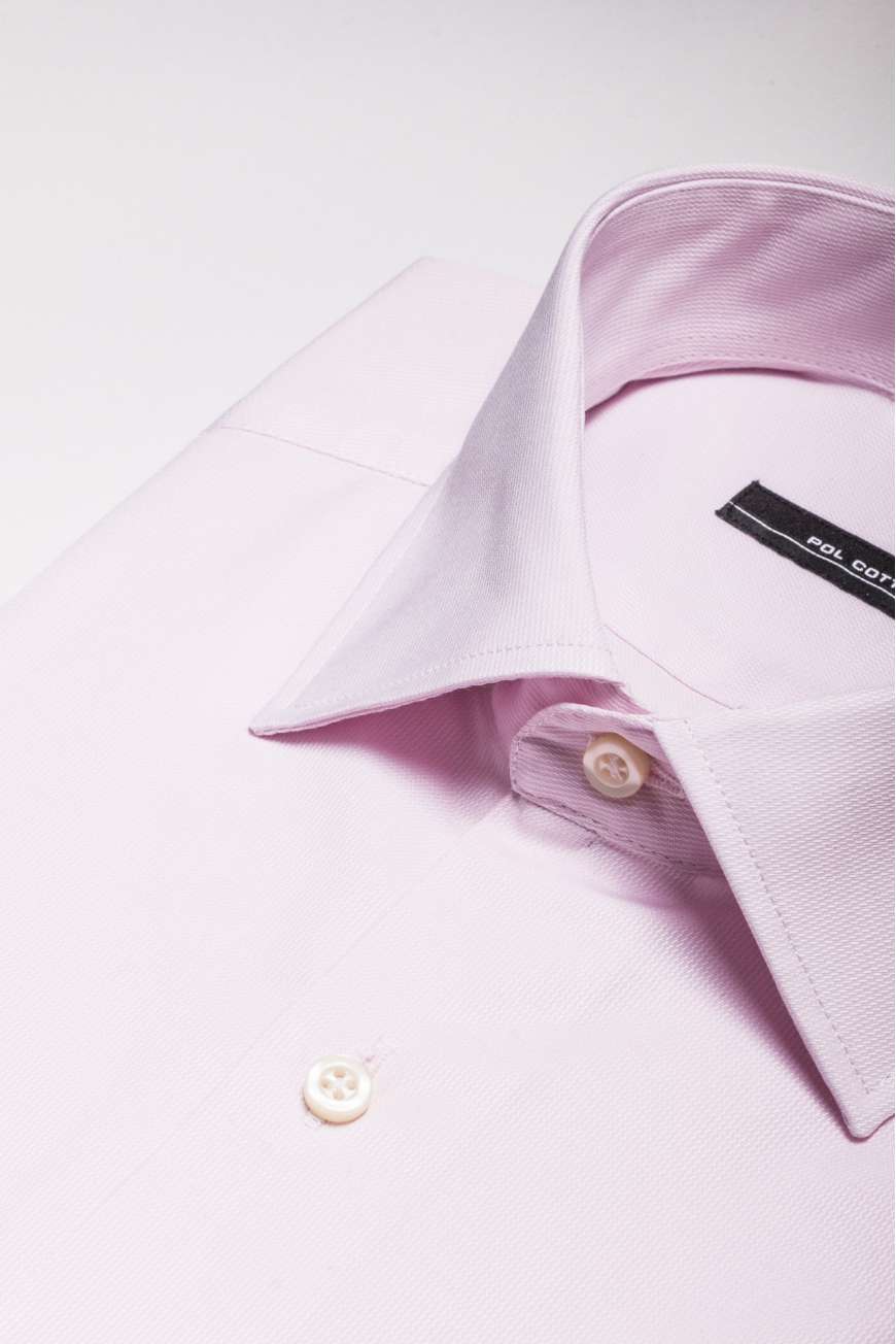 Camisa vestir cuello clásico puño doble rosa Camisa vestir cuello clásico puño doble rosa