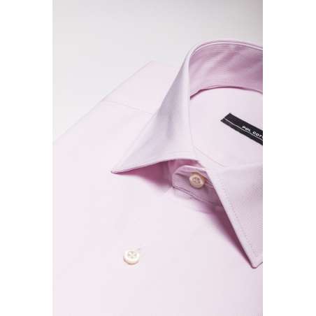 Camisa vestir cuello clásico puño doble rosa