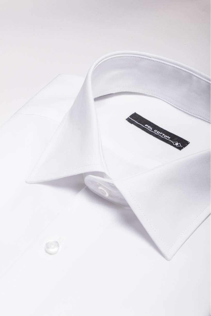 Camisa vestir cuello y puño clásico blanco fil&fil