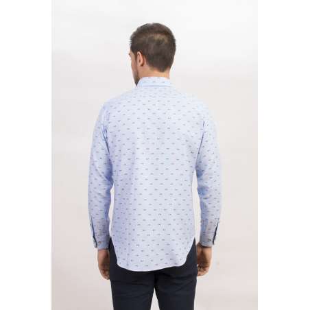 Camisa button down vespas azul