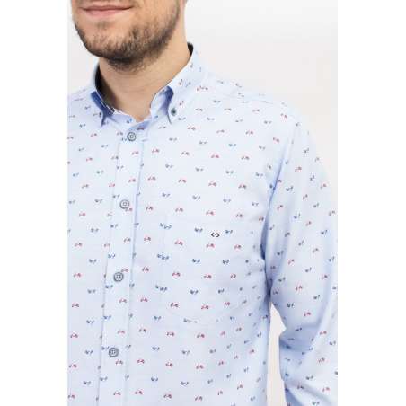 Camisa button down vespas azul