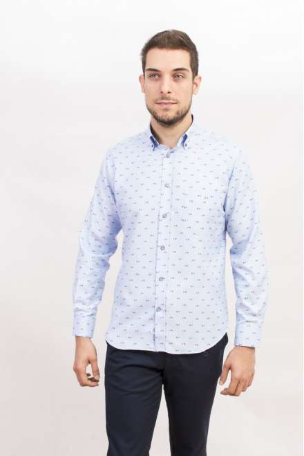 Camisa button down vespas azul