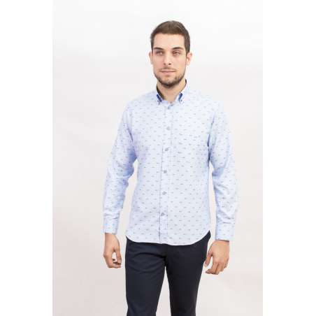 Camisa button down vespas azul