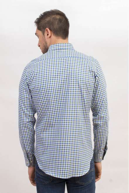 Camisa cuadro vichy azul/verde