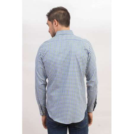 Camisa cuadro vichy azul/verde