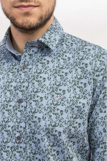 Camisa denim floral