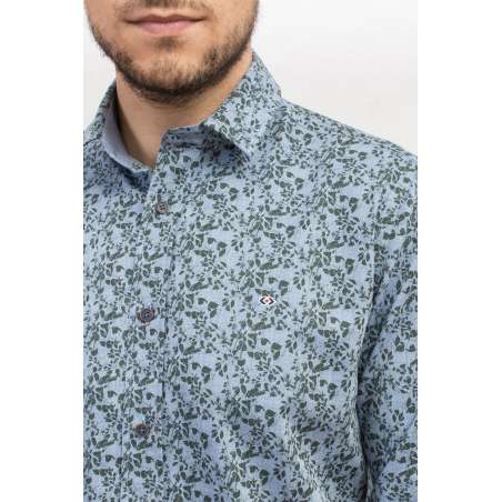 Camisa denim floral