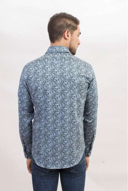 Camisa denim floral