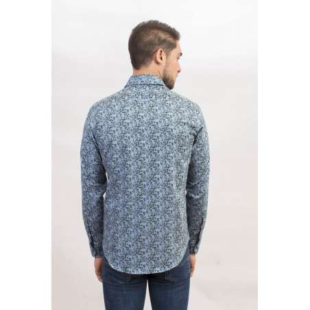 Camisa denim floral