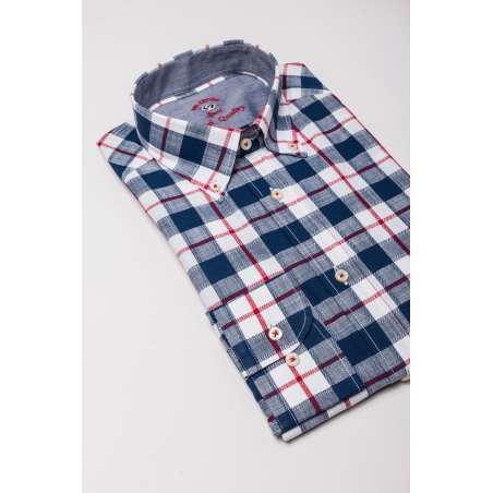 Camisa cuadro grande azul y rojo