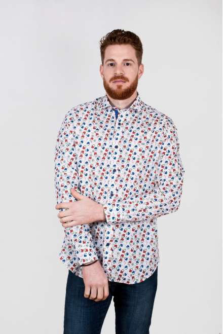 Camisa floral rosas