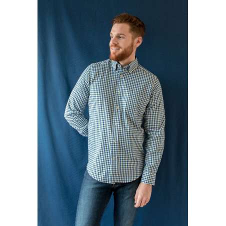 Camisa cuadro vichy azul/verde