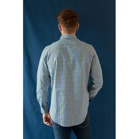 Camisa cuadro vichy azul/verde