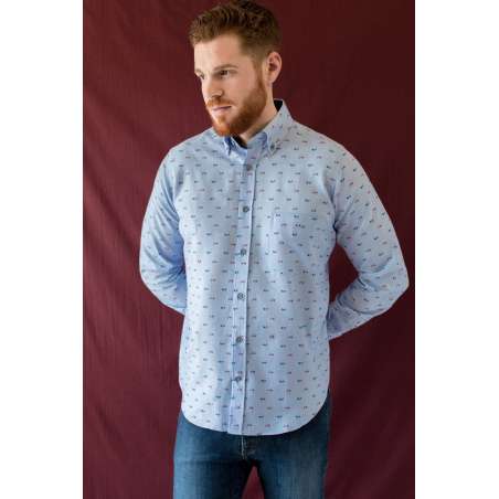 Camisa button down vespas azul