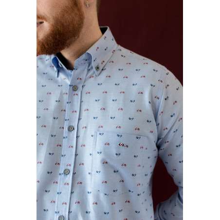 Camisa button down vespas azul