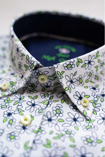 FIL&FIL BLANCO FLORAL MARINO Y VERDE